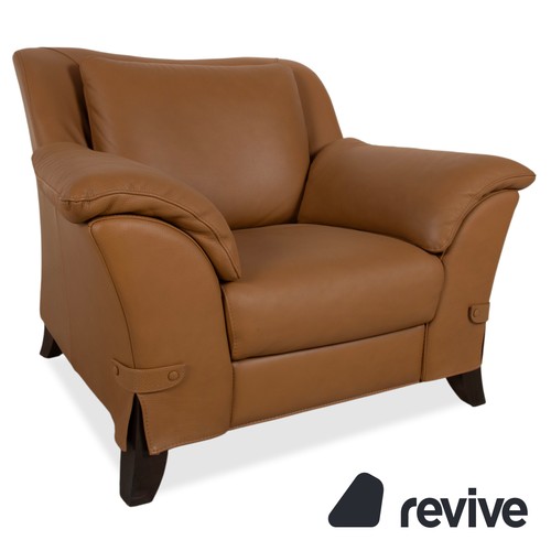 Natuzzi leather armchair brown - natuzzi,