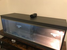 Dark grey vivarium, outdoor run, bedding and accessories