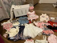 Reborn Baby Doll, Gorgeous Rocking Cradle, Bedding And More Than 12 Outfits, VGC