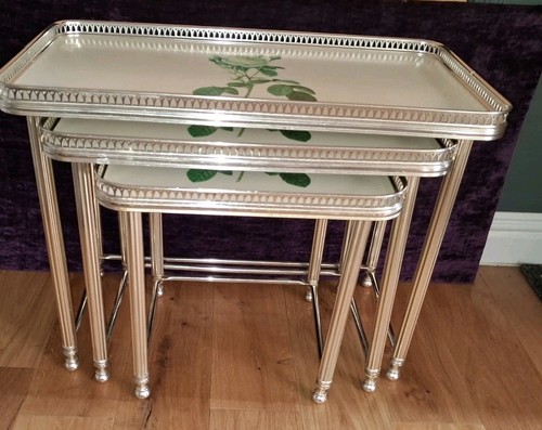 Vintage woodmet nest 3 - vintage, of