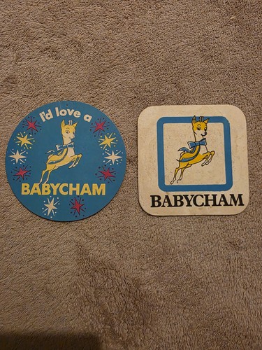 Vintage babycham beer mat - beer, x2