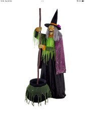 Halloween 177cm Animated Witch With Stirring Cauldron, Lights & Sound FREE SHIP