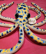 Nature Planet Blue Ring Octopus Soft Plush Toy 56cm with Tags VGC