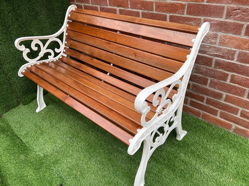 Rustic cast iron garden bench - iron,