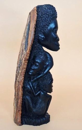 Vintage ebony wood carving - vintage,