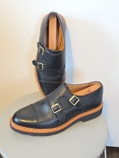 Hawkins HL 50022 Double Monk Strap Leather Dress Shoes Men's Size 8 H /Eur 42