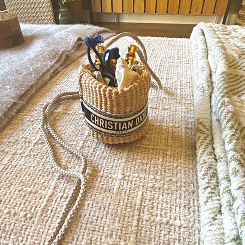 Dior beige woven straw mini - woven,