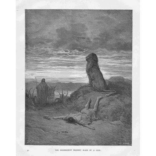 Disobedient prophet slain a - slain,
