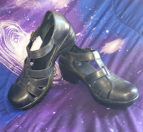 Black leather chunky - black,