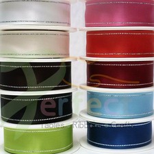 Shindo Double Sided AB DIAMANTE EFFECT SADDLE STITCH EDGE Silver Glitter Ribbon