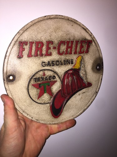 Texaco fire helmet sign - texaco,