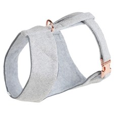 Thoroughbeds Grey Tweed Dog/Puppy Harness Pet Walking/Training Luxury Rose Gold