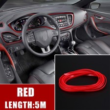 5M Car Interior Door Gap Edge Line Molding Trim Strip Decoration  Red DIY