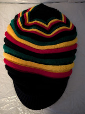 Rasta peak hat beanie for Long Dreadlocks reggae rastafarien stretch approx 12"