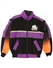 BIEFFE Mens Graphic Racer Jacket UK 42 XL Black Colourblock Polyamide BS13