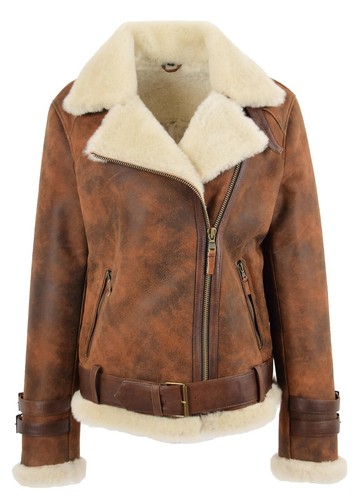 Womens real sheepskin aviator - womens,