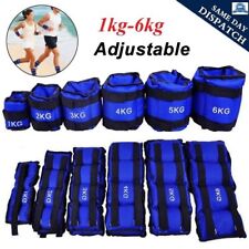 1/2/3/4/5/6 kg Ankle Weights Adjustable Leg Wrist Strap Running Fitness Gym UK