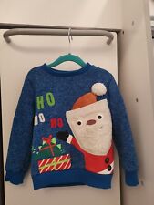 F&F Boys Blue Santa Christmas Jumper