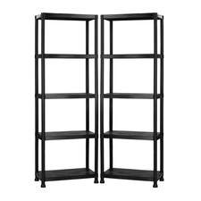 NEW! 2x 5 Tier Black Plastic