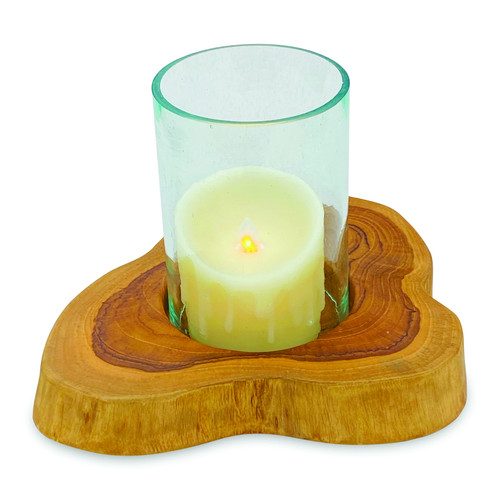 Teak root table - teak, lantern