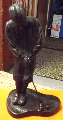 Solid bronze 1940s golfer - bronze,