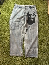 Vintage 90s Rare Makaveli Branded Jeans Baggy W40xL34 Tupac Shakur Collectable