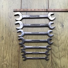 7 vintage Garrington Merlin 11/16” To 1/8" Whitworth Spanners.