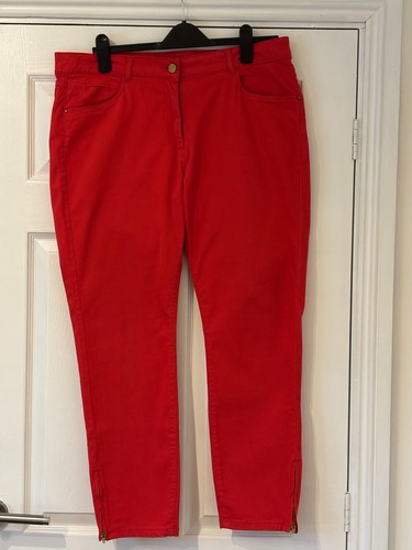 Ladies red jeans soft - red, touch