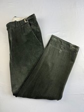 Damart Cosserat Mens Green Corduroy Trousers Adjustable Waist Straps - Size 36