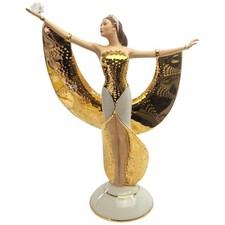 Franklin Mint Porcelain Statue Sunrise in Gold VCG No Chips Super Rare 1989