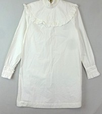 Alexa Chung Marks & Spencer Dress Size 12 White Frill Collar Bib Victorian