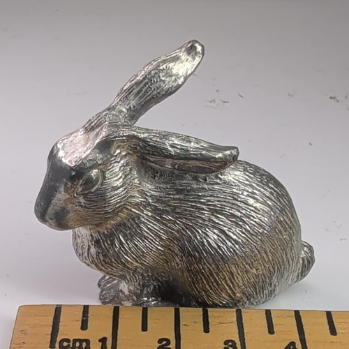 Metal rabbit ornament figurine - metal,