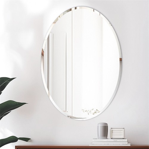 Frameless oval wall mirror - frameless,