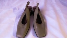 Brown Squared Toe Kitten Heels