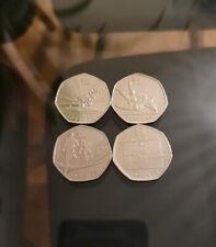 Olympic 50p Top 4 Coins, Football, Triathlon, Judo and Wrestling. Some Carded