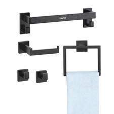 VEVOR 5pcs Bathroom Hardware Accessories Set 16-inch Towel Bar Set Matte Black