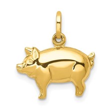 14k Yellow Gold Pig Shape