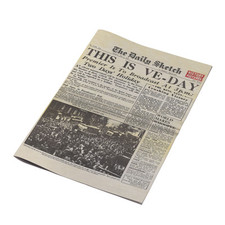 May 8th 1945 - Victory in Europe VE Day British Daily Newspaper Reproduction