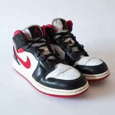 NIKE AIR JORDAN 1 Trainers Size 6 UK Junior Womens - Mid Gym Red Black White