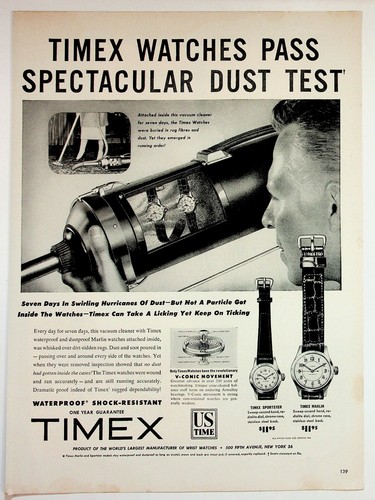 Timex vintage magazine - ad, dust