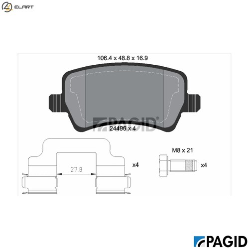 Brake pad set disc - set,