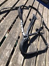 CLEARANCE NEW 3 POINT BREASTPLATE  BLACK LEATHER BLACK ELASTIC FULL SIZE WAS £60