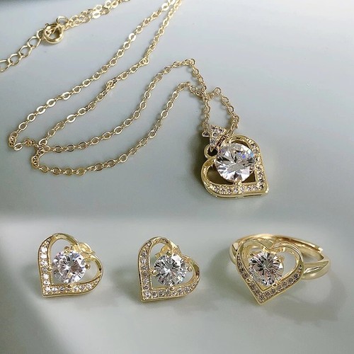 18k gold filled heart necklace - 18k,