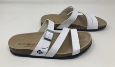 Bio Bio size 6 (39) White leather strappy buckle slip on footbed sandals