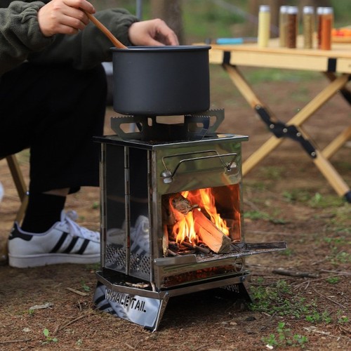 Portable folding wood - wood, burning