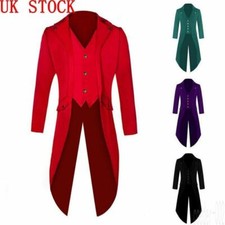 Men Jacket Retro Victorian Steampunk Swalow Gothic Tailcoat Ringmaster Tail Coat