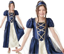 Girls Kids Blue Tudor Princess