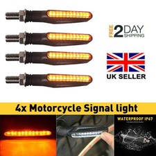 12LED Motorcycle Turn Signal Light Indicators Amber 12V Flowing Lamp Universal