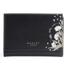 RADLEY BLACK LEATHER FLAPOVER PURSE WALLET NEW!!!