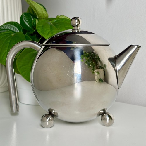 Atomic style chrome teapot - style,